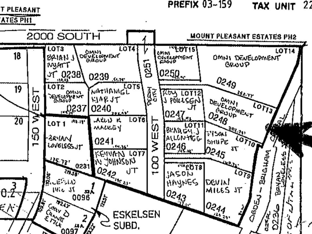 Map of parcels