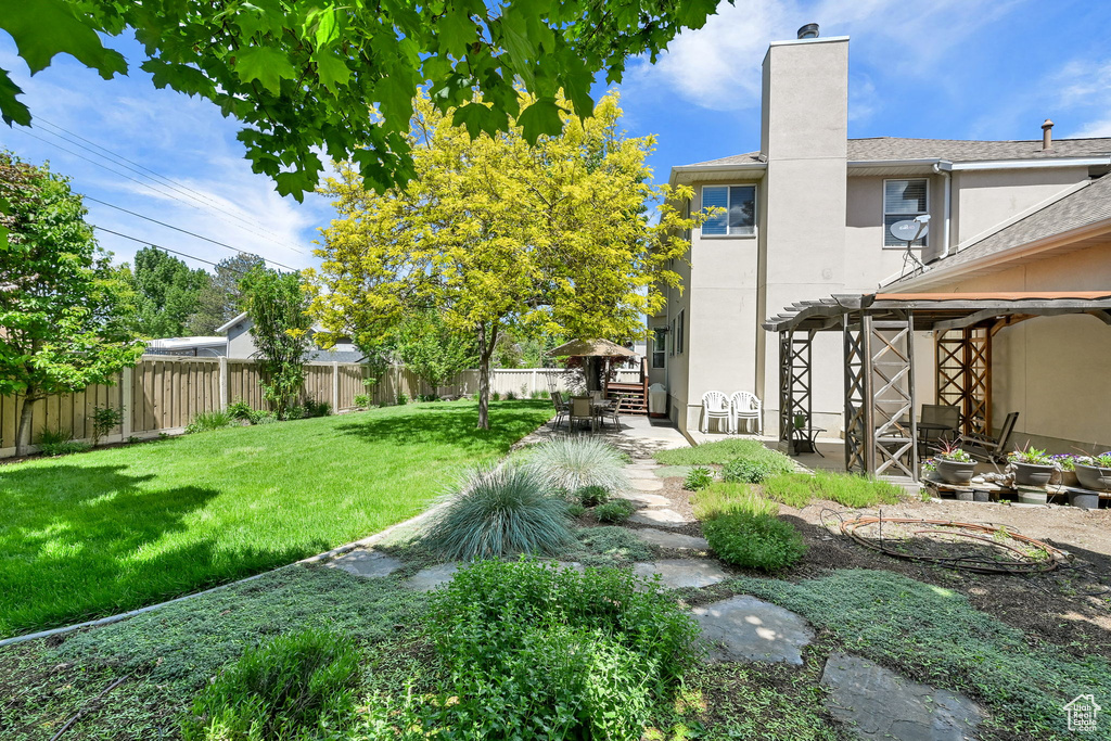 View of yard featuring a patio