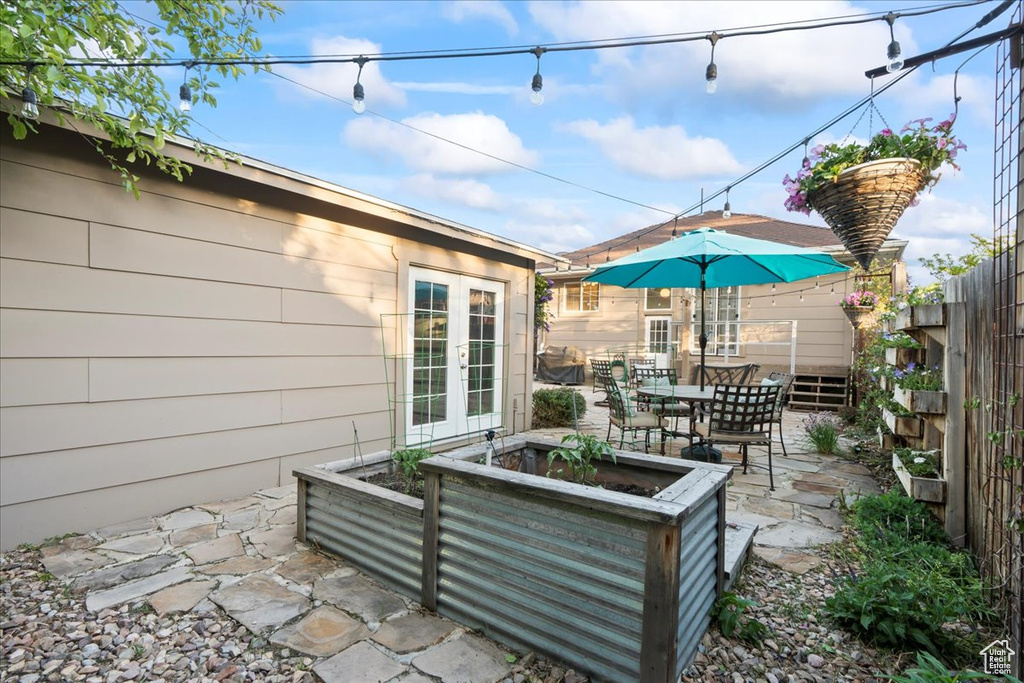 View of patio / terrace featuring french doors