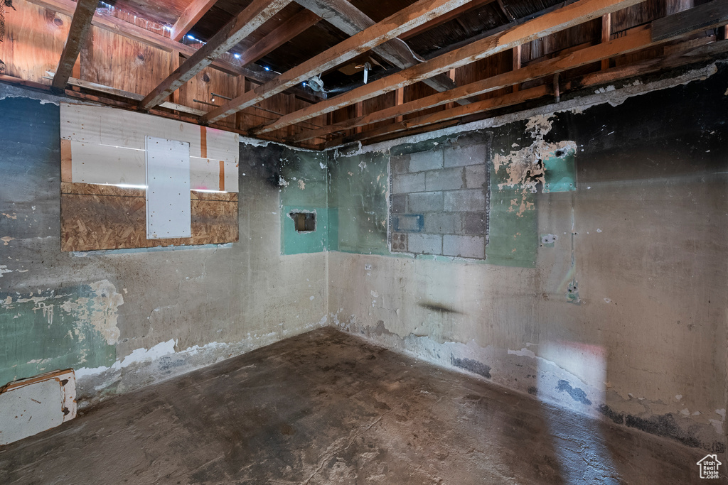 View of unfinished basement