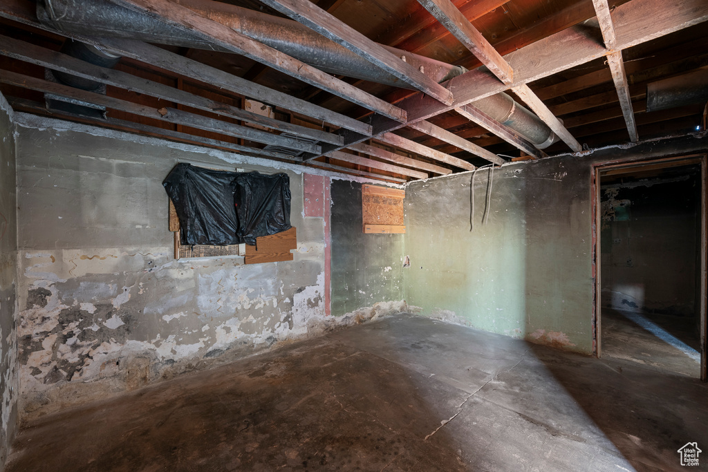View of unfinished below grade area