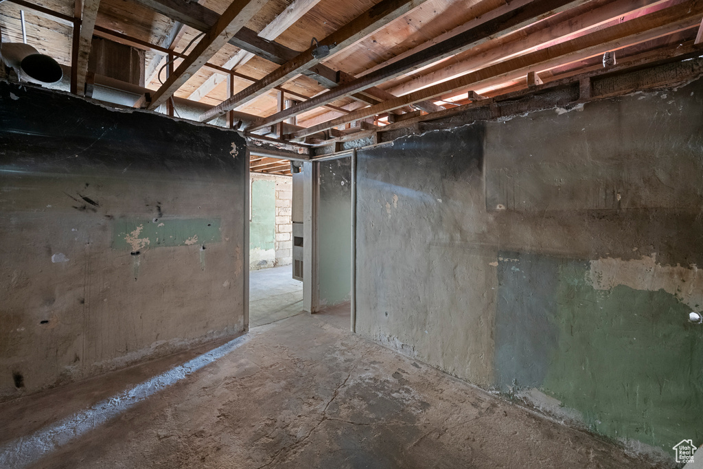 View of unfinished below grade area