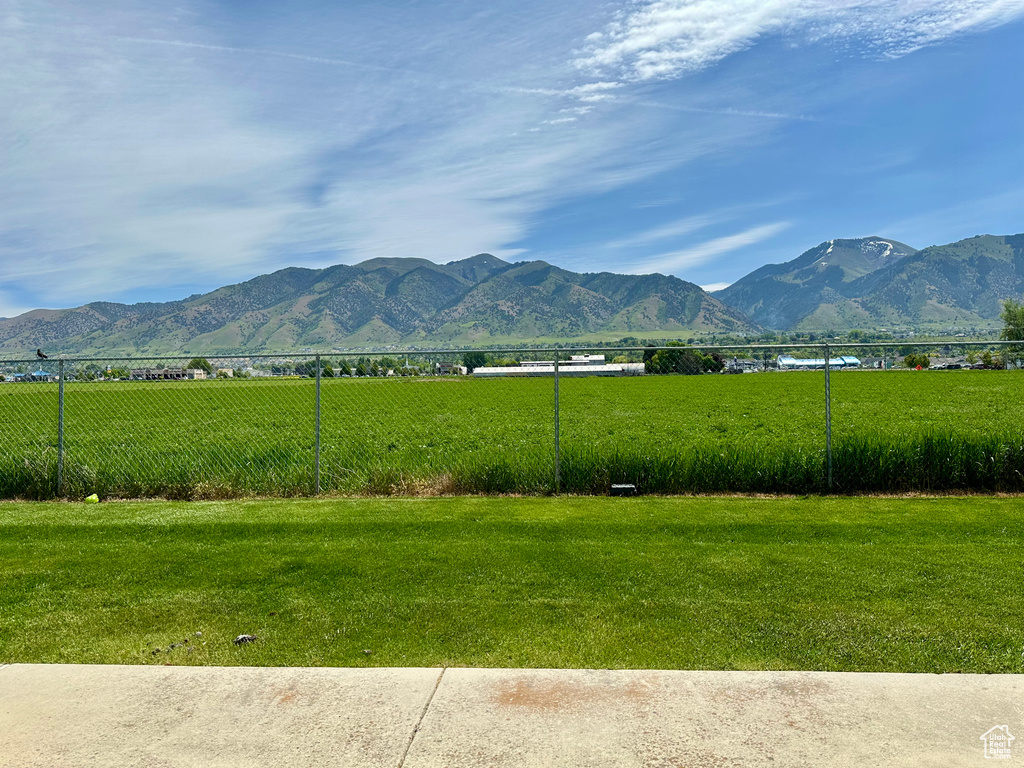Mountain view with rural landscape
