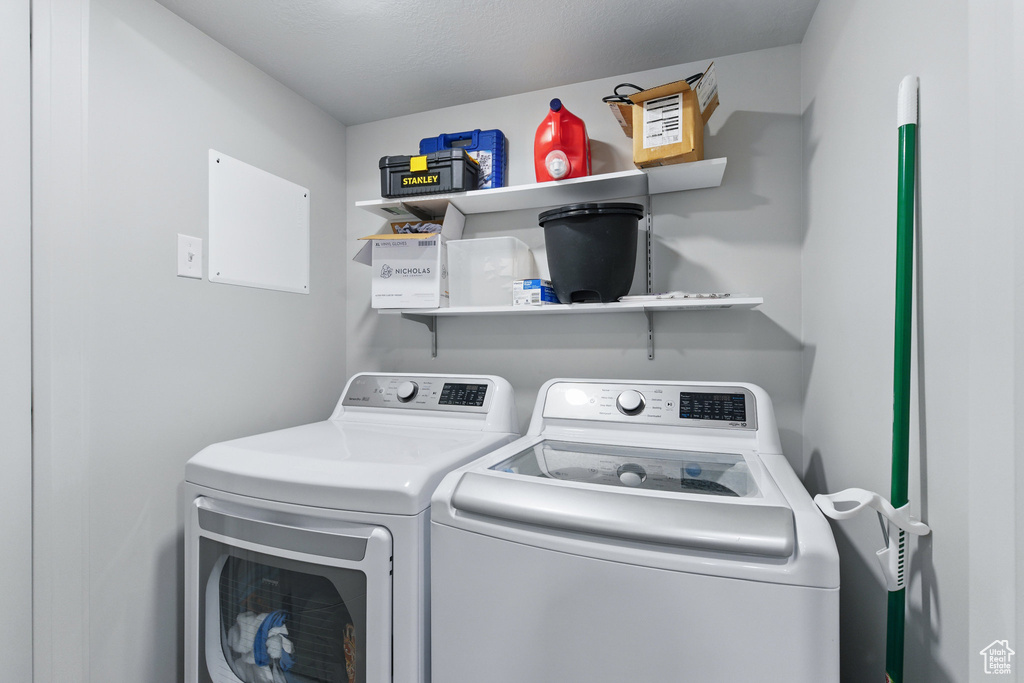Washroom with separate washer and dryer