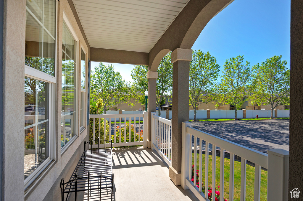 View of covered porch
