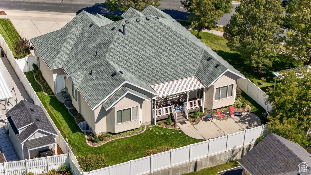 View from above of property