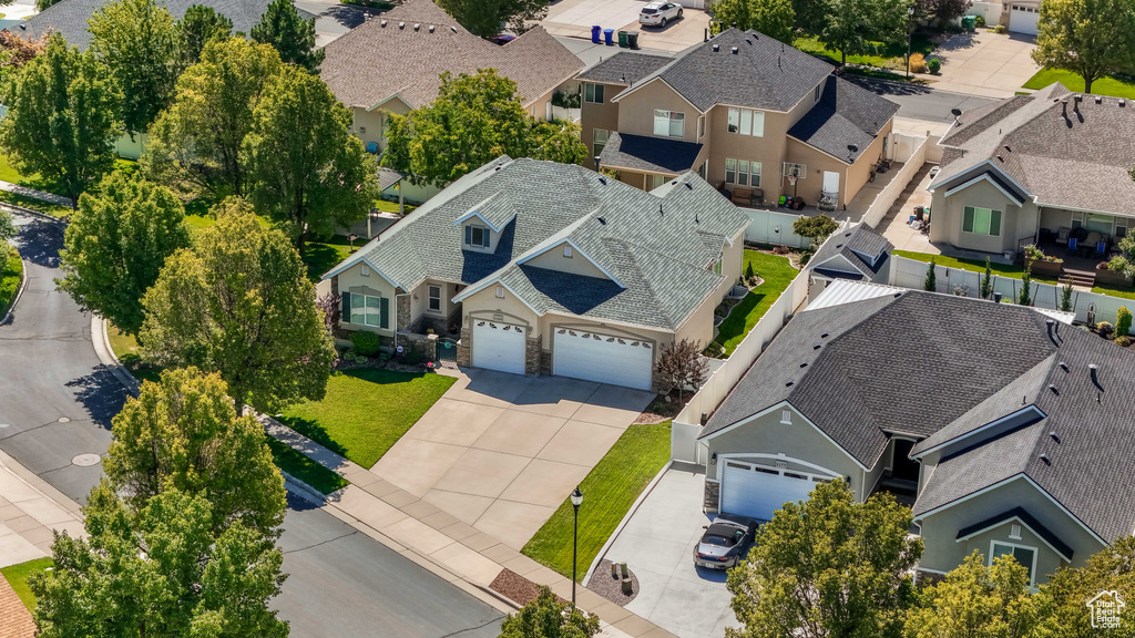 Aerial view of residential area