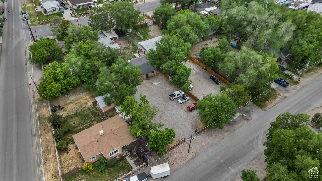 Aerial perspective of suburban area