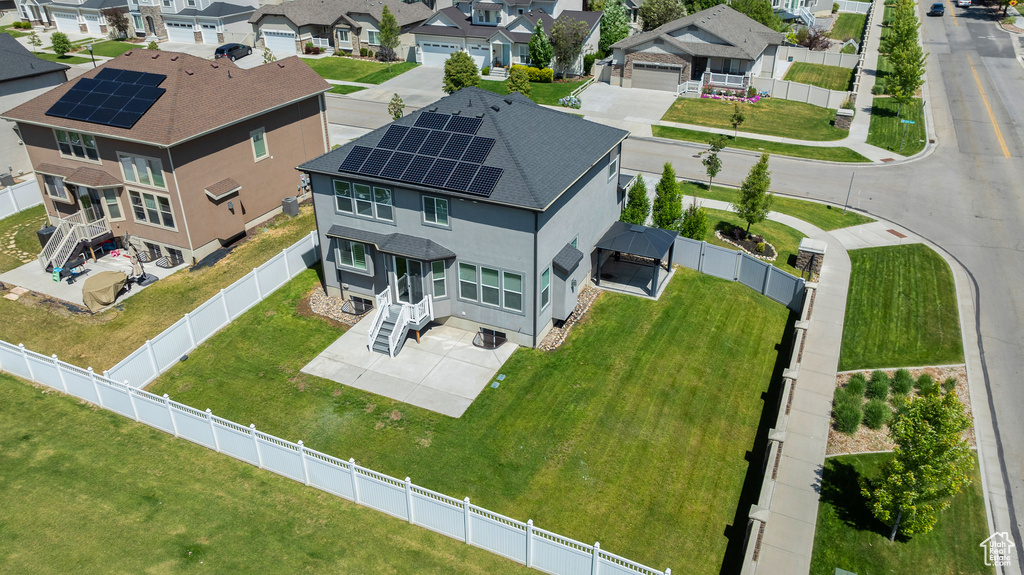 Aerial view of residential area