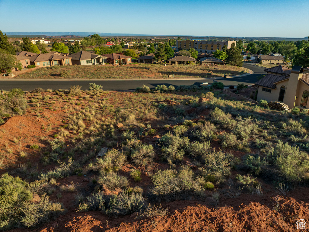 Aerial perspective of suburban area