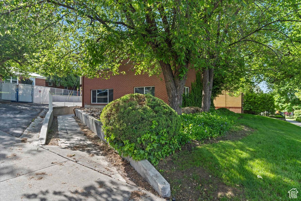 View of home's exterior with brick siding