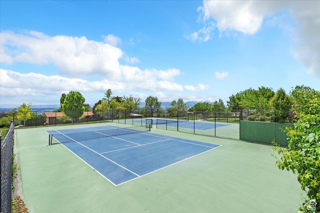 View of tennis court