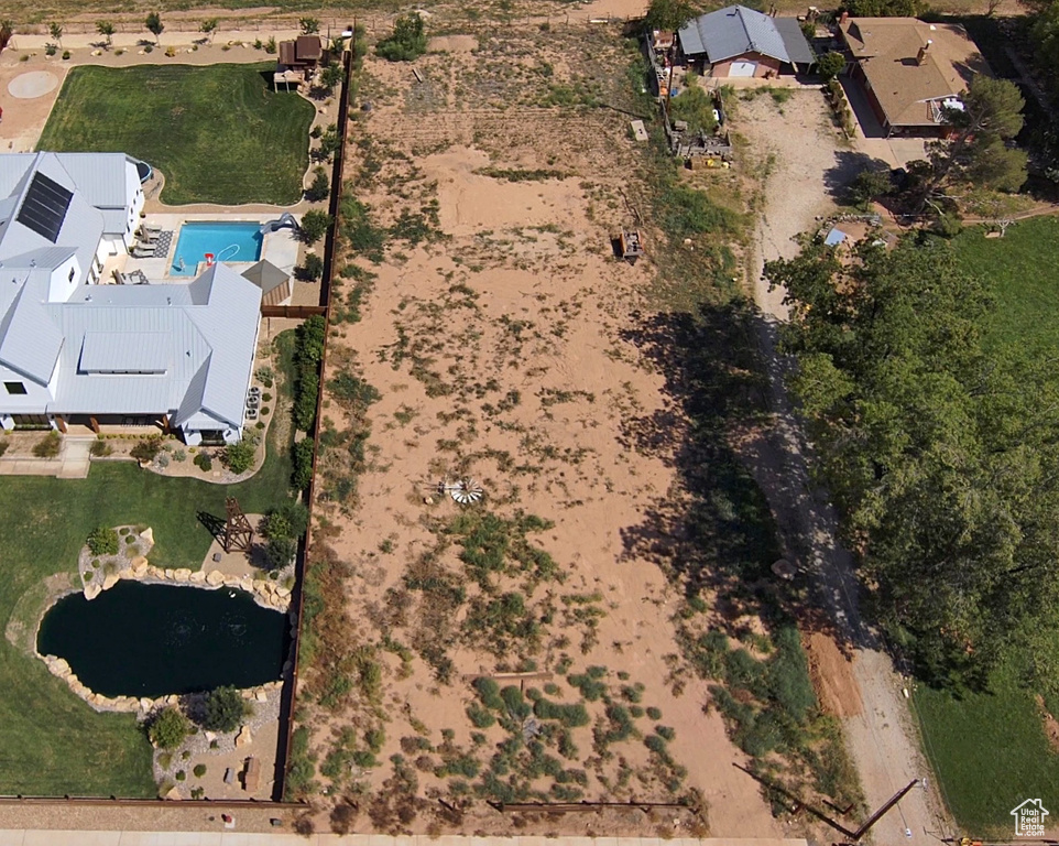 Drone / aerial view of a pool