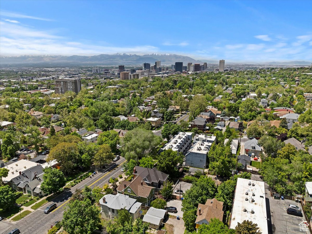 View of urban area featuring mountains