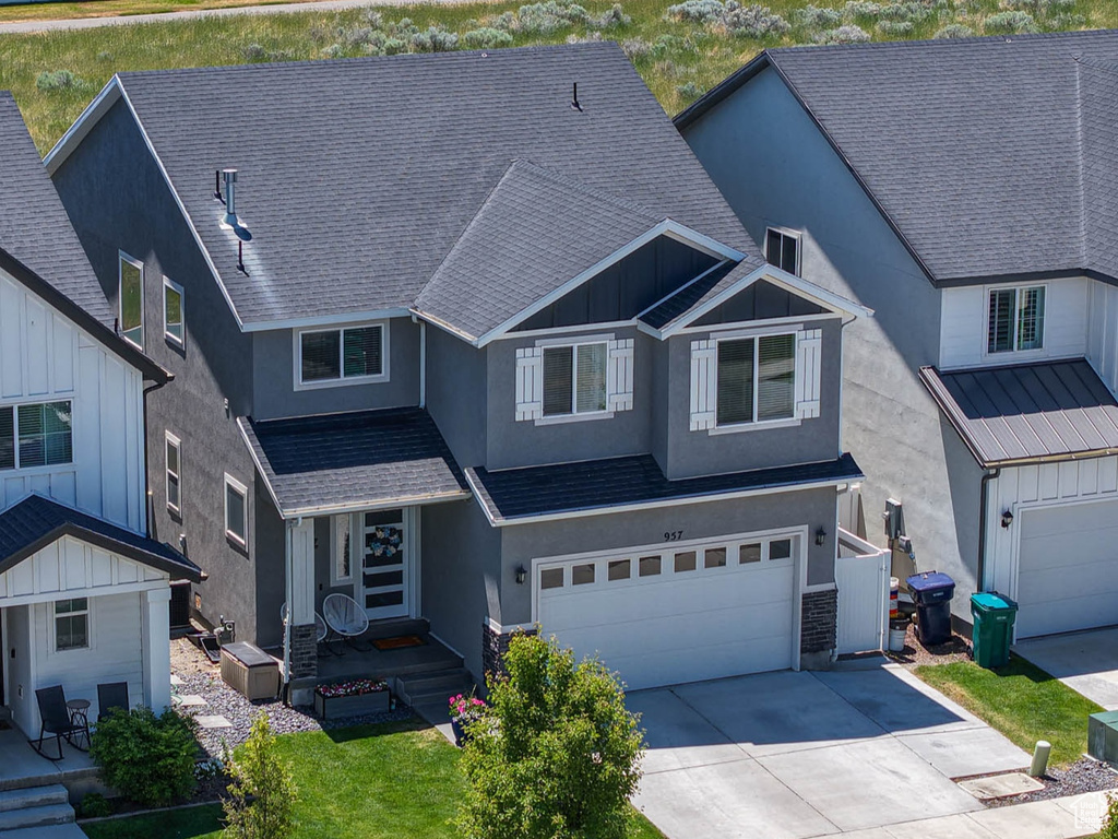 Aerial view of residential area