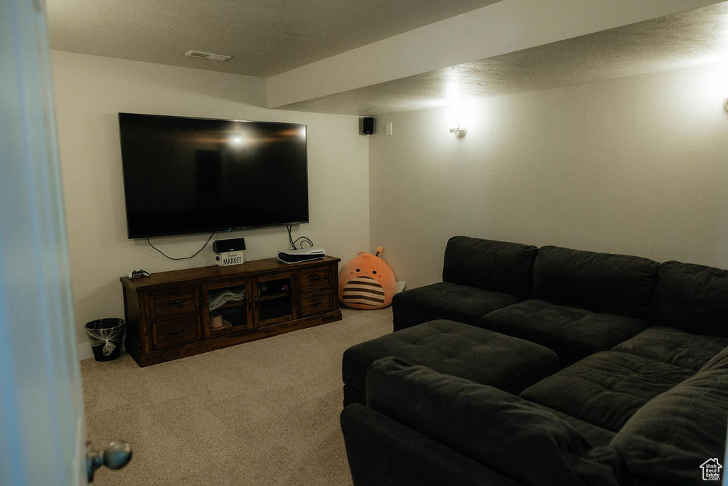 View of carpeted living area