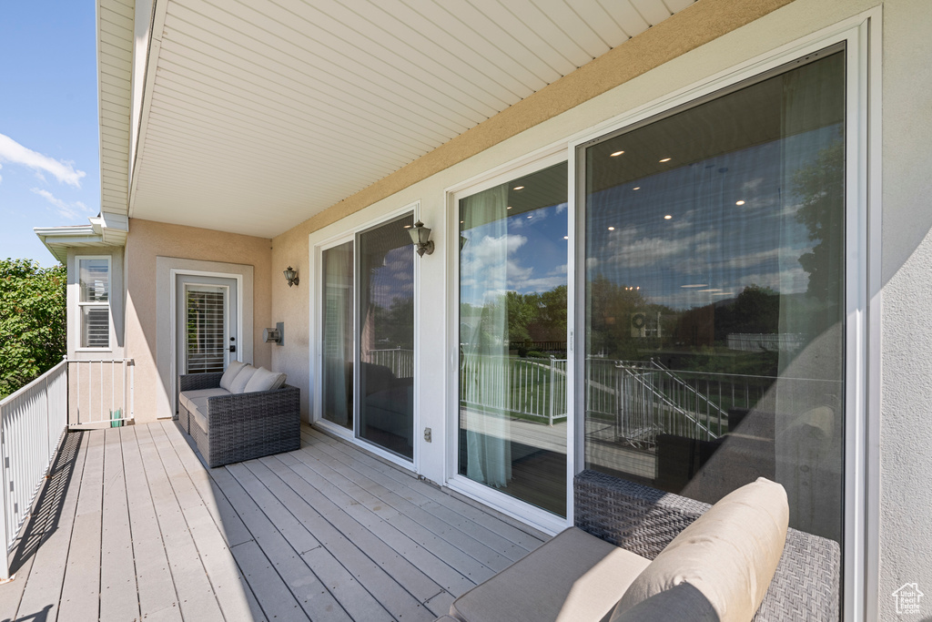 View of wooden deck