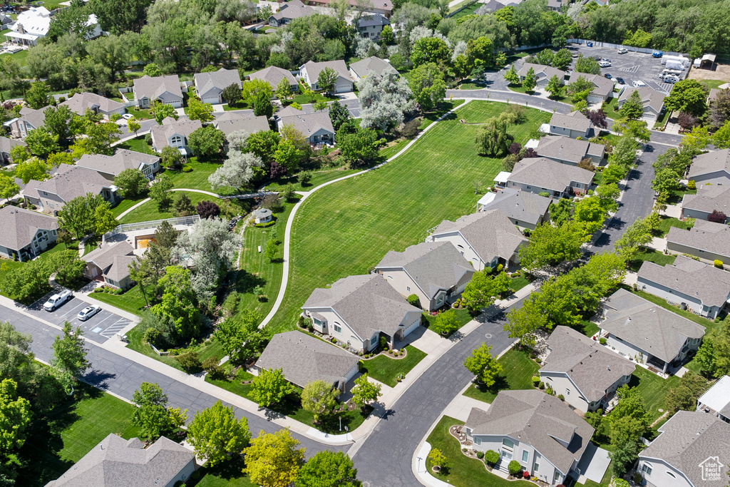 Aerial view of residential area