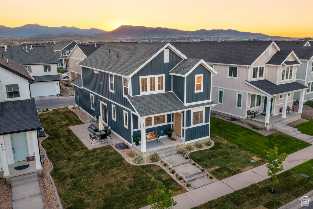 Exterior space with a mountain view and a residential view