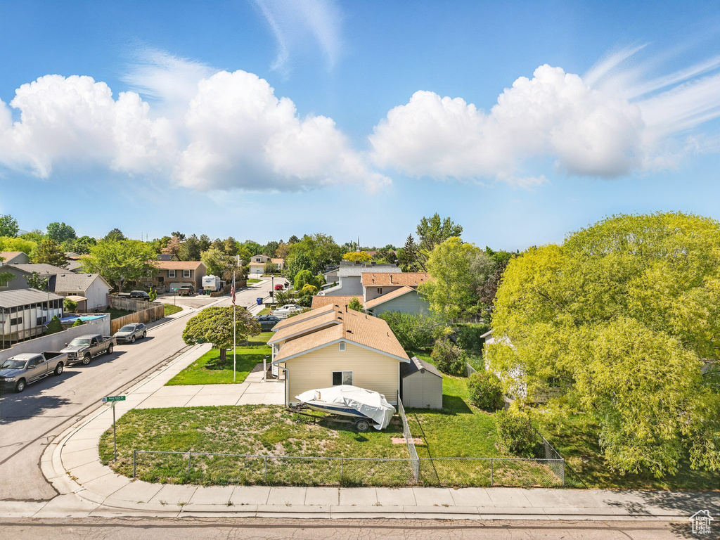Aerial view of residential area