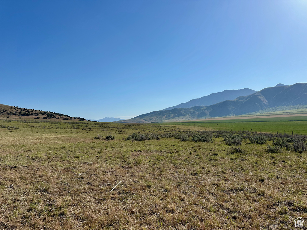 View of mountain background with rural landscape