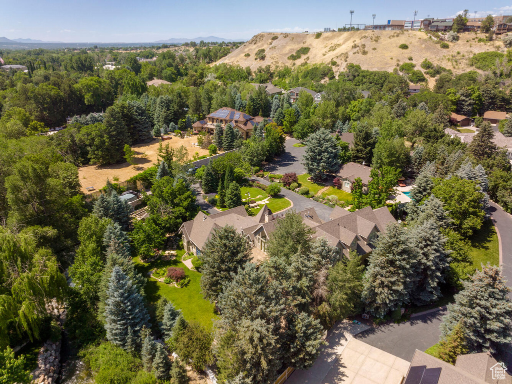 Bird\\\\\\\'s eye view with a residential view