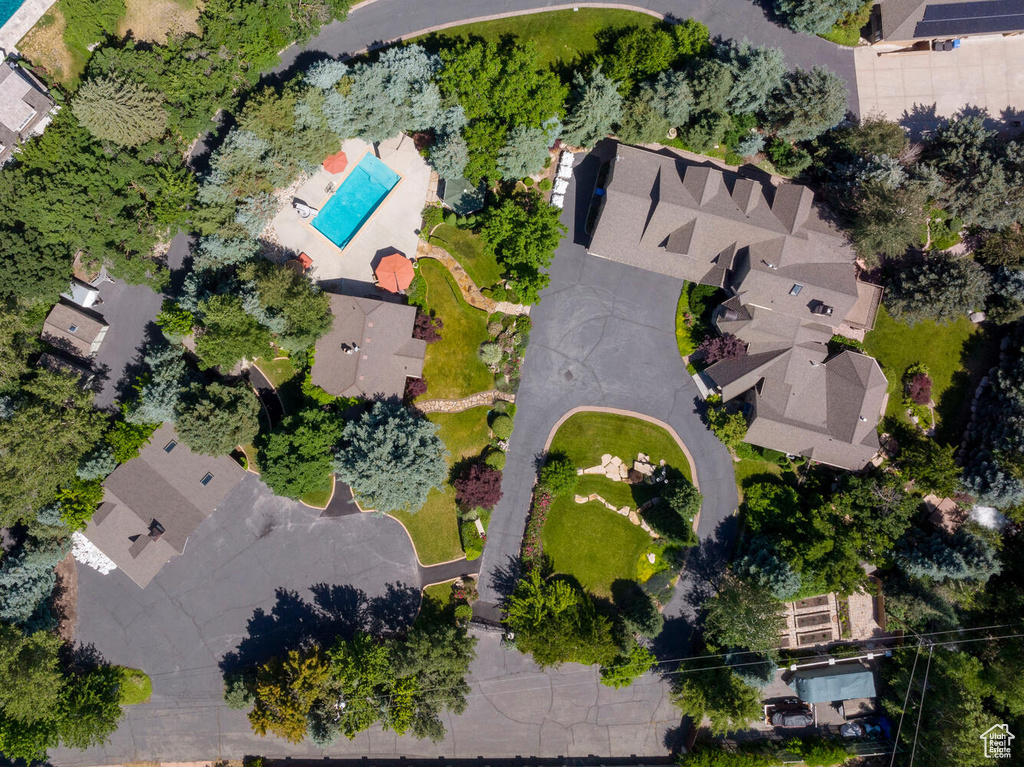 Aerial view with a residential view