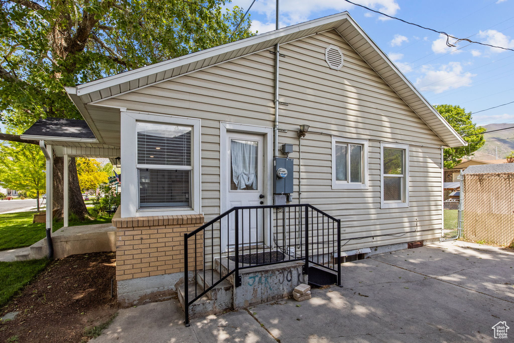 View of front of home with brick siding