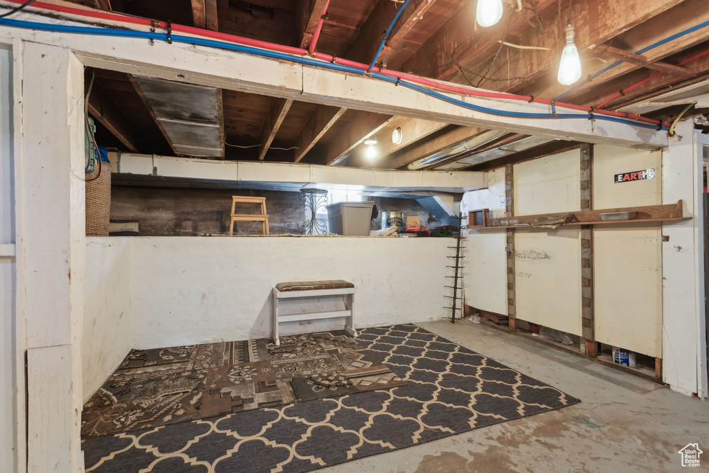 View of unfinished basement