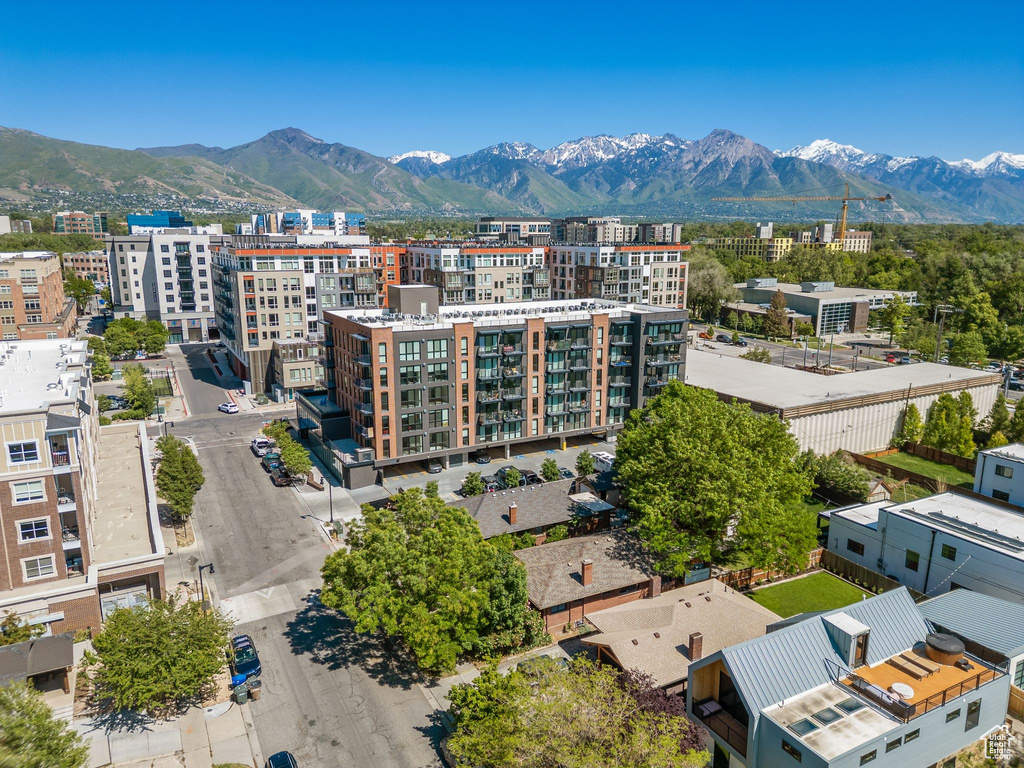 View of urban area featuring a mountain backdrop