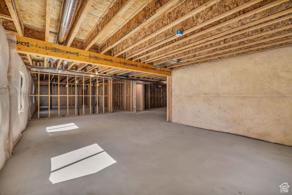 View of unfinished basement