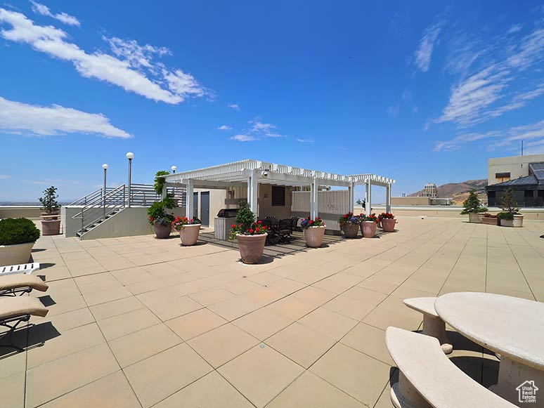 View of patio / terrace with a pergola