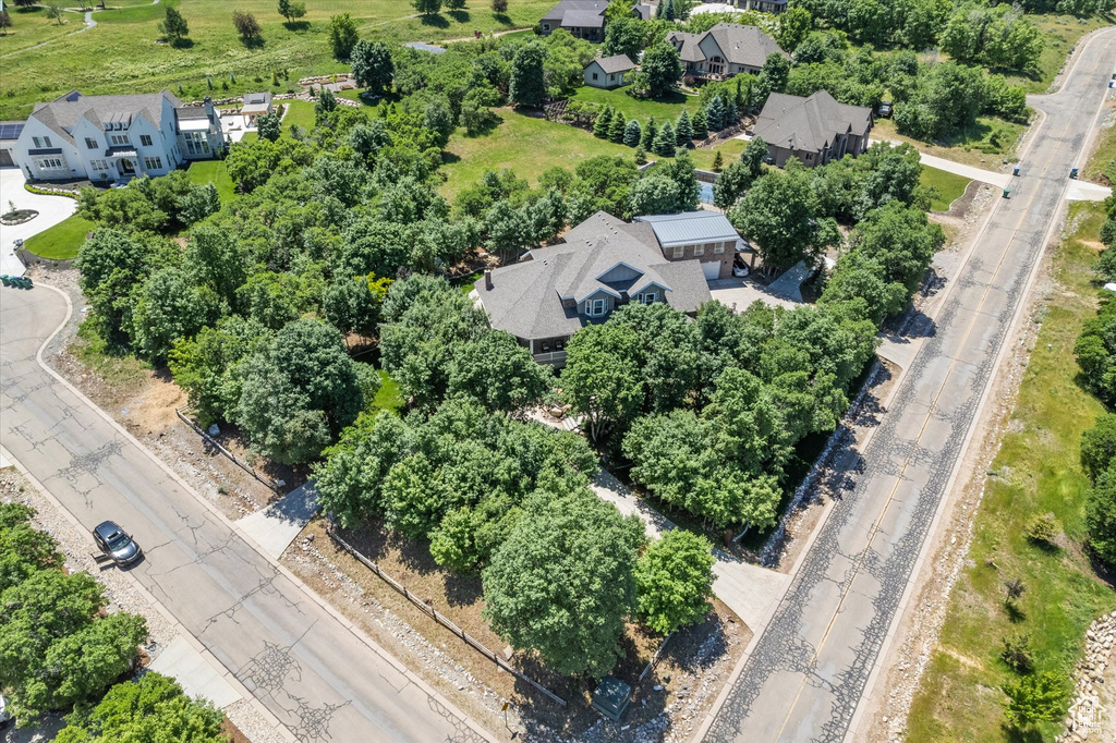 Aerial perspective of suburban area