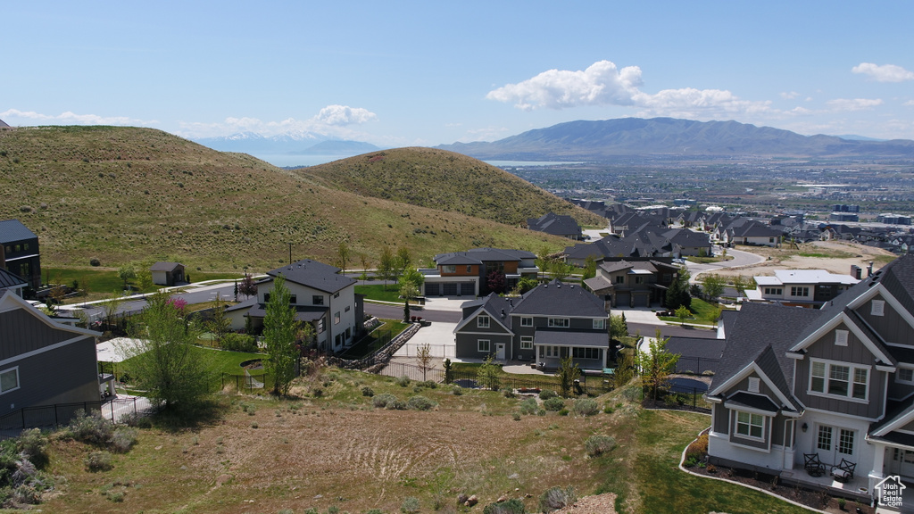 View of mountain backdrop with nearby suburban area