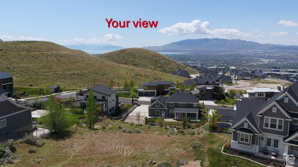 Mountain view featuring nearby suburban area