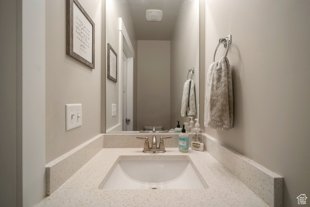 Bathroom featuring vanity