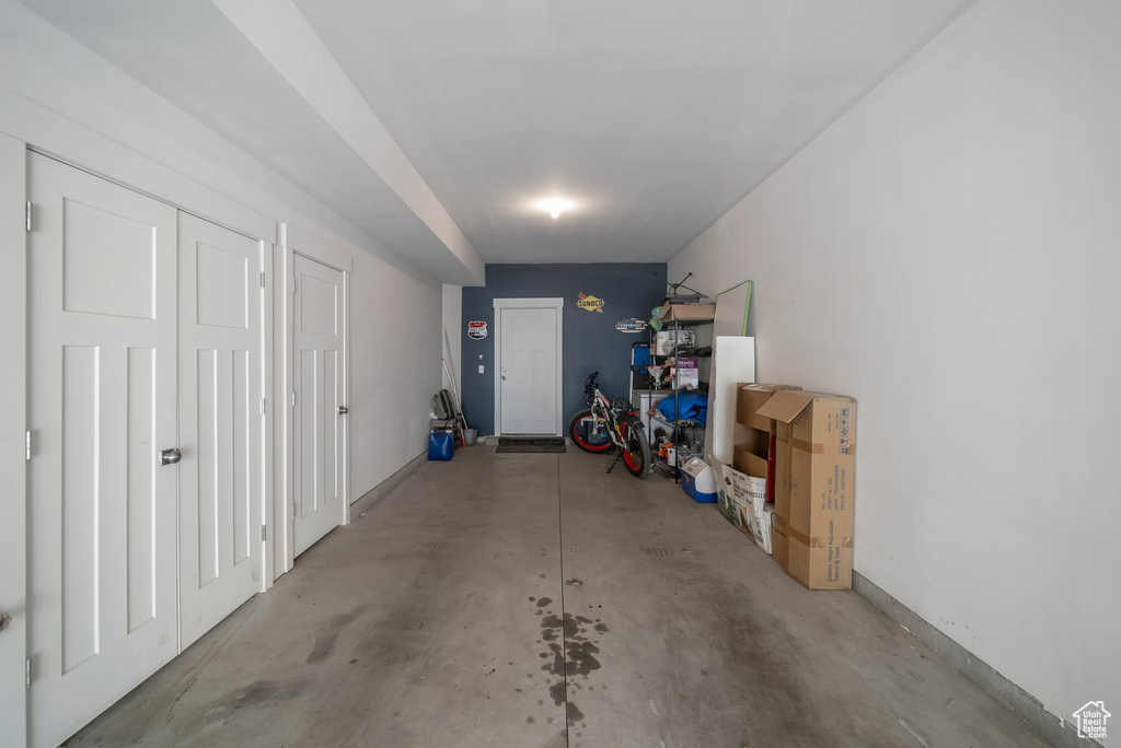 Garage with baseboards