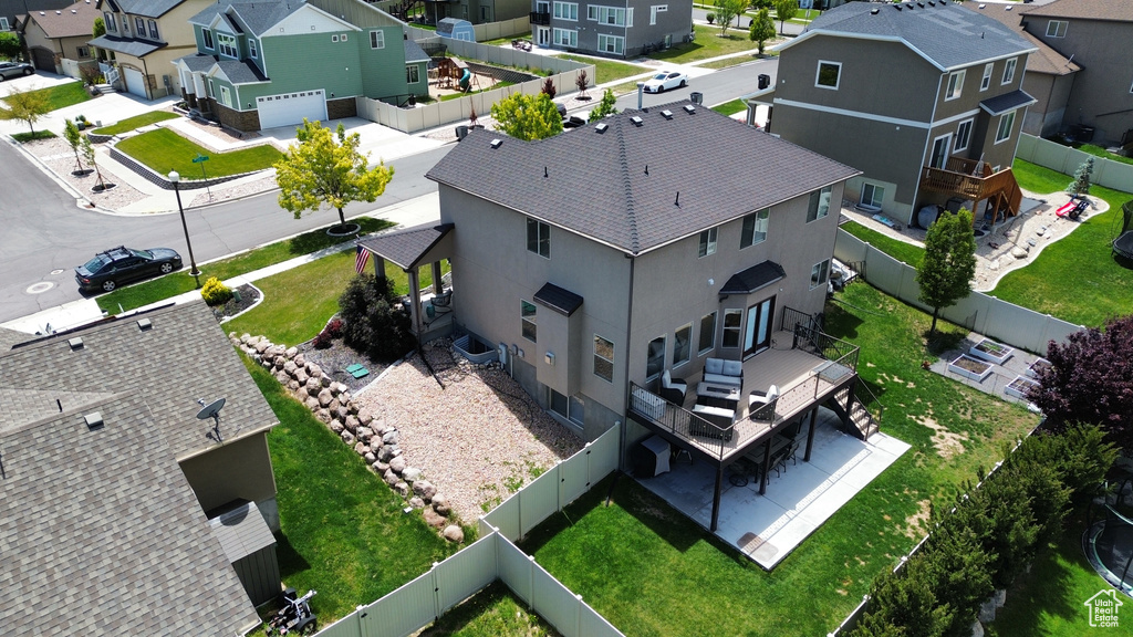 Aerial view of residential area