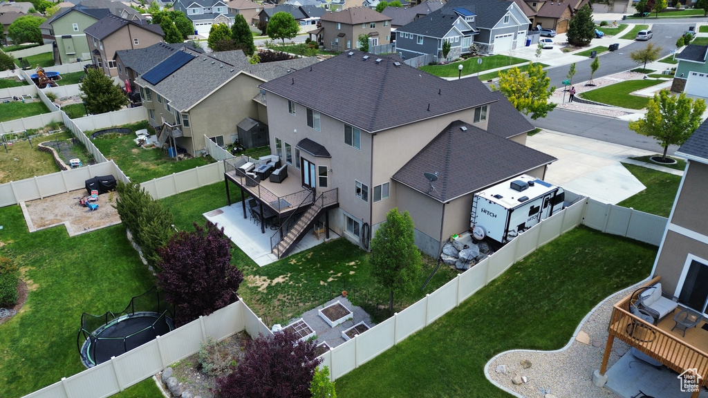 Aerial view of residential area