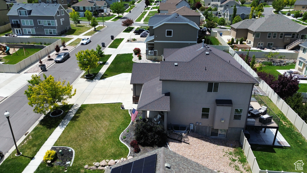 Aerial view of residential area