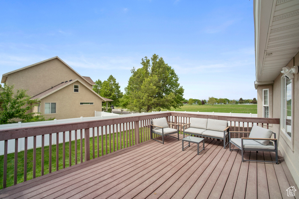 Deck featuring an outdoor hangout area