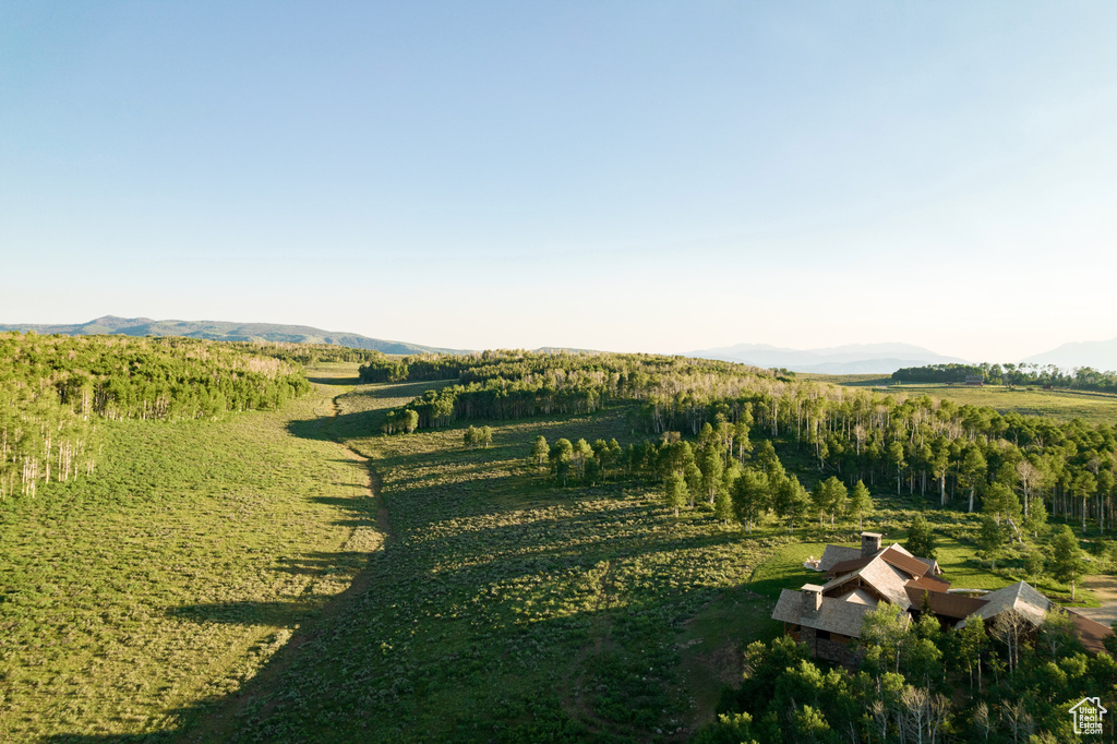 View of yard with a mountain view and a view of countryside