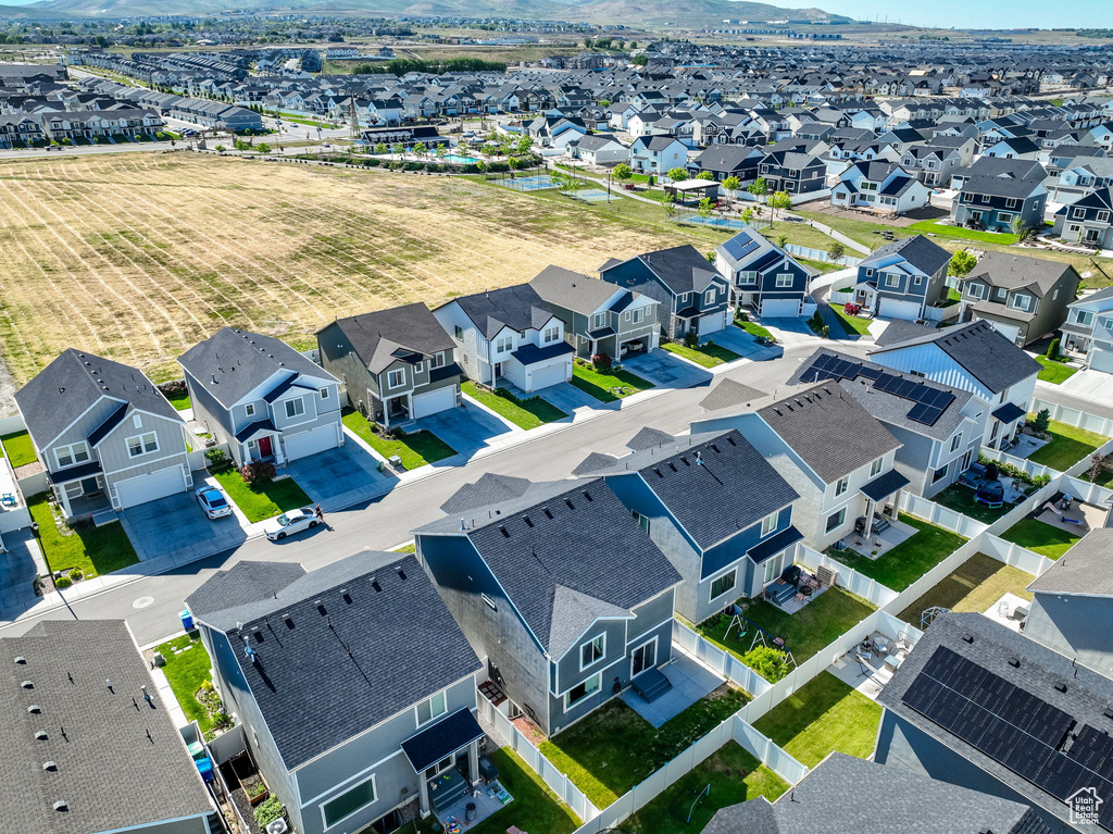 Aerial view of residential area