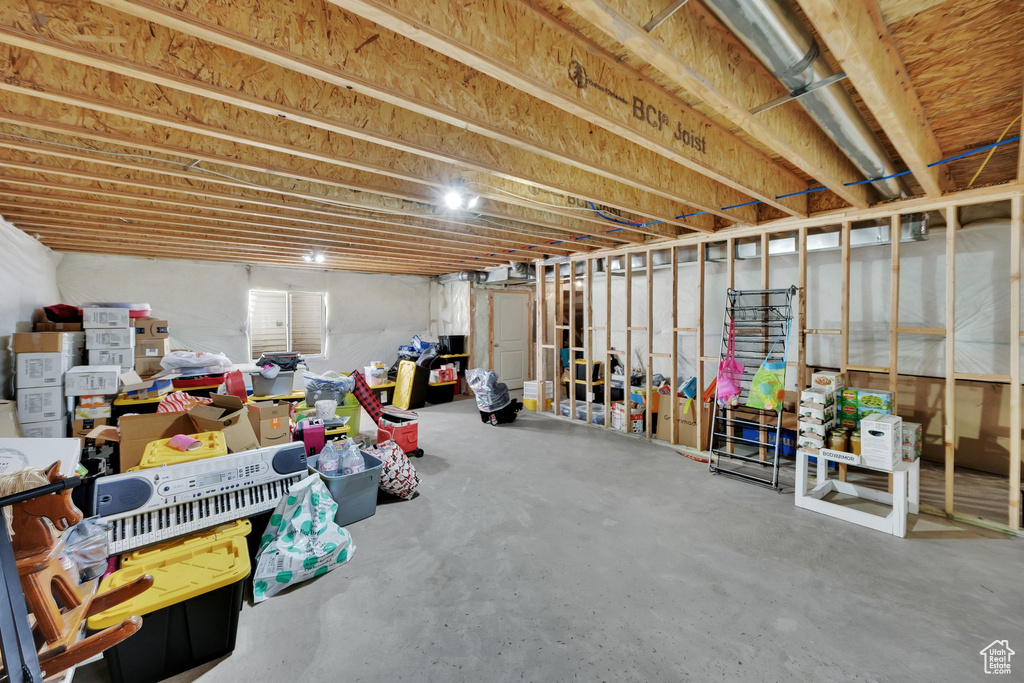 View of unfinished basement
