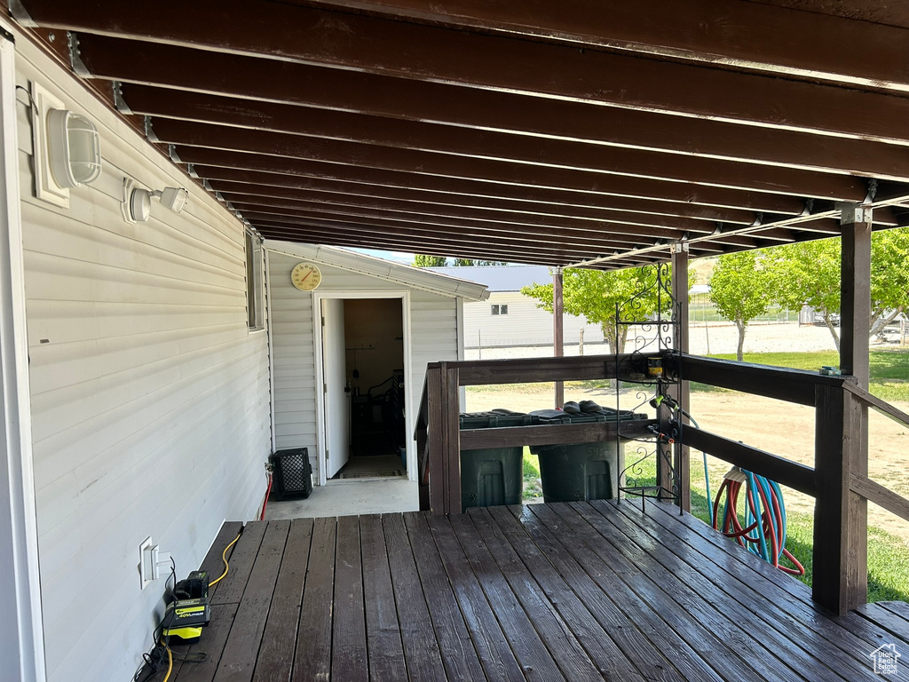 View of wooden terrace