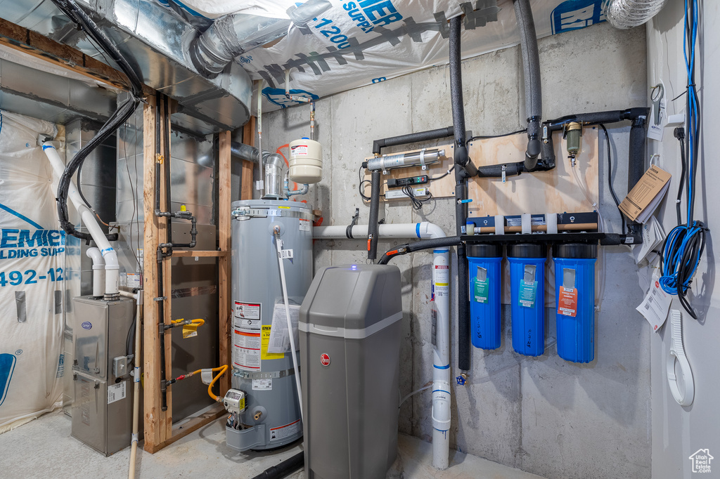 Utility room with water heater