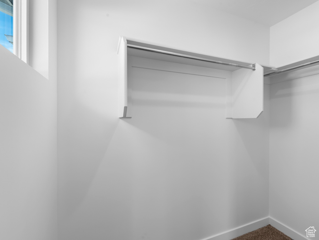 Walk in closet featuring carpet