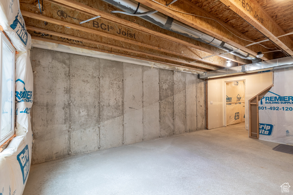 View of unfinished basement