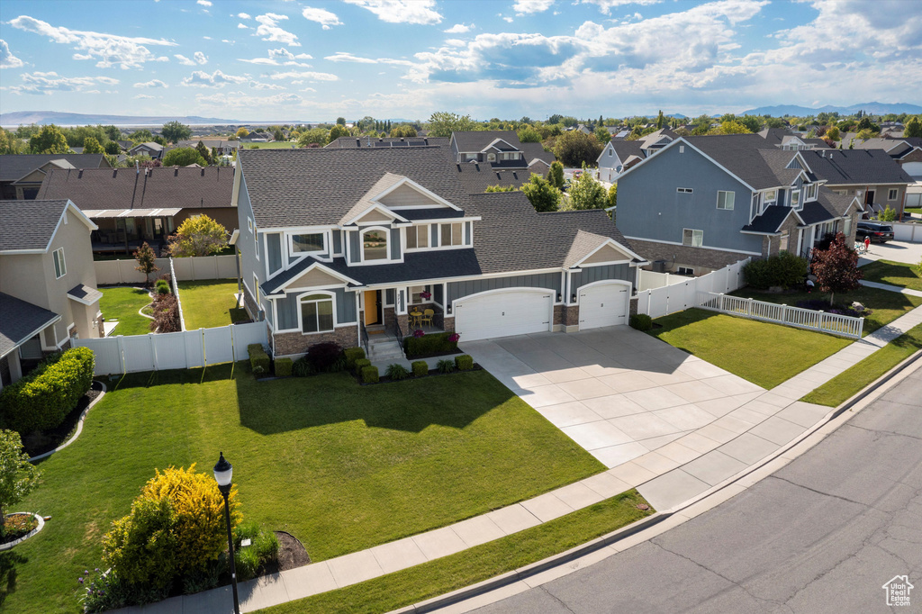 Aerial view of residential area