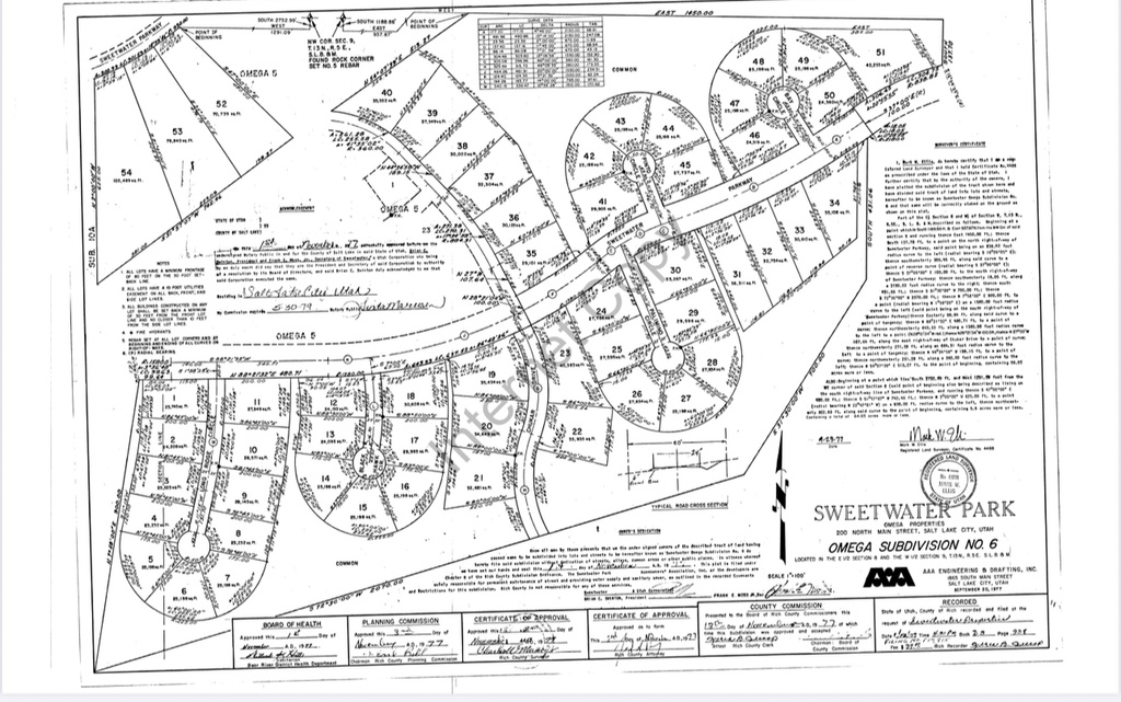 Map showing property parcels